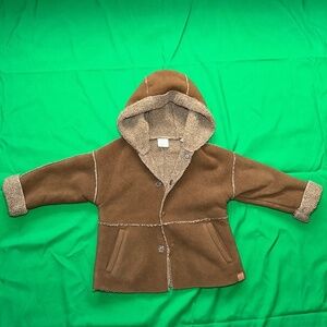 Zara Baby Girl Sherpa Faux Suede Jacket